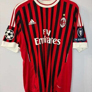 Adidas AC Milan 13 Champions League Men’s Retro Soccer Jersey L Red Black
